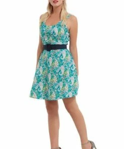 Voodoo Vixen Isra Blue Paisley Cotton Dress Dress