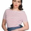 Banned Italy Sail Stripe Top 1 Banned Italy Sail Stripe Top -ROCKABILLY TOPS Shop italy sail stripe top banned 300x