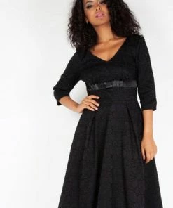 Voodoo Vixen Jane Black Paisley Midi Dress
