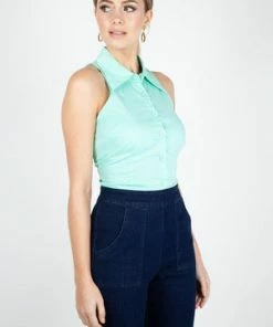 Voodoo Vixen Jasmine Sleeveless Shirt -ROCKABILLY TOPS Shop jasmine sleeveless shirt voodoo vixen 4 300x