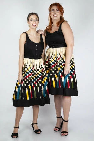 Voodoo Vixen Jean Border Print Flared Dress 13 Voodoo Vixen Jean Border Print Flared Dress - Image 11