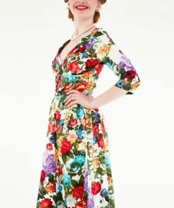 Voodoo Vixen Judy Floral Rockabilly Dress