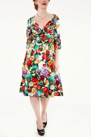Voodoo Vixen Judy Floral Rockabilly Dress 4 Voodoo Vixen Judy Floral Rockabilly Dress - Image 3