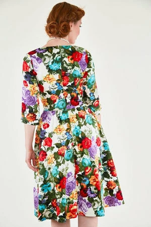 Voodoo Vixen Judy Floral Rockabilly Dress 3 Voodoo Vixen Judy Floral Rockabilly Dress - Image 2