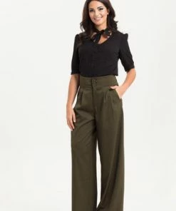 Voodoo Vixen Katherine 40s Style Black Blouse -ROCKABILLY TOPS Shop katherine 40s style black blouse voodoo vixen 3 300x