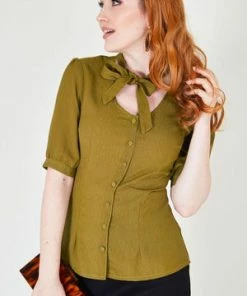 Voodoo Vixen Katherine 40s Style Green Blouse