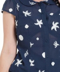 Voodoo Vixen Kelly Under-The-Sea Embroidered Top -ROCKABILLY TOPS Shop kelly under the sea embroidered top voodoo vixen 3 300x