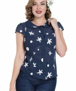 Voodoo Vixen Kelly Under-The-Sea Embroidered Top