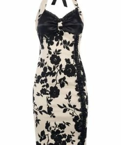 Voodoo Vixen Kiki Halter Neck Pencil Dress -ROCKABILLY TOPS Shop kiki halter neck pencil dress voodoo vixen 3 300x