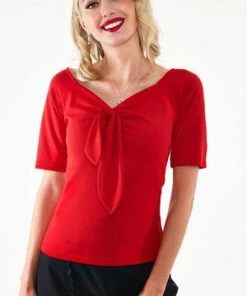 Voodoo Vixen Knit Pullover Front Tie Top 9 Voodoo Vixen Knit Pullover Front Tie Top -ROCKABILLY TOPS Shop knit pullover front tie top voodoo vixen 3 300x