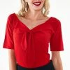 Voodoo Vixen Knit Pullover Front Tie Top -ROCKABILLY TOPS Shop knit pullover front tie top voodoo vixen 300x