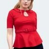 Voodoo Vixen Knitted Belt Top With Peter Pan Collar -ROCKABILLY TOPS Shop knitted belt top with peter pan collar tpa 2550 01.1652 300x