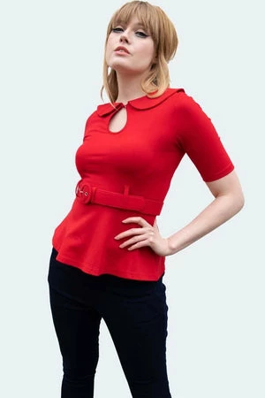 Voodoo Vixen Knitted Belt Top With Peter Pan Collar 5 Voodoo Vixen Knitted Belt Top With Peter Pan Collar - Image 3