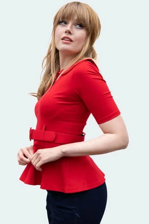 Voodoo Vixen Knitted Belt Top With Peter Pan Collar 6 Voodoo Vixen Knitted Belt Top With Peter Pan Collar - Image 4