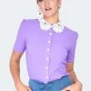 Voodoo Vixen Lace Collar SS Blouse