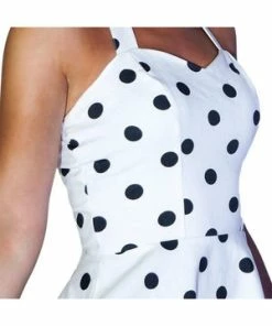 Dr Faust Large Black Polka Dots White Mini Dress - Irene 7 Dr Faust Large Black Polka Dots White Mini Dress - Irene -ROCKABILLY TOPS Shop large black polka dots white mini dress irene dr faust 3 300x