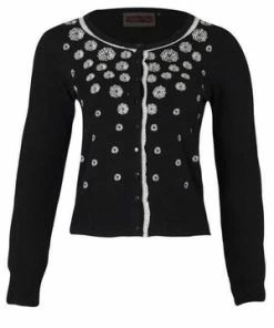 Voodoo Vixen Leticia Rose Embroidery Plus Size Cardigan -ROCKABILLY TOPS Shop leticia rose embroidery plus size cardigan voodoo vixen 3 300x