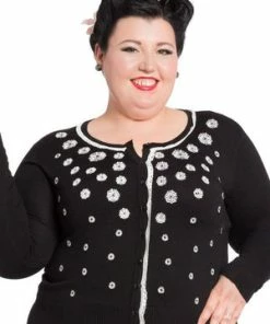 Voodoo Vixen Leticia Rose Embroidery Plus Size Cardigan