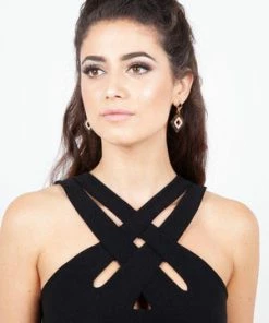 Voodoo Vixen Lillian Cross Neck Wiggle Dress -ROCKABILLY TOPS Shop lillian cross neck wiggle dress voodoo vixen 7 300x