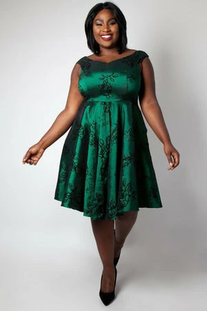 Voodoo Vixen Lily Green Taffeta Flared Dress 9 Voodoo Vixen Lily Green Taffeta Flared Dress - Image 7
