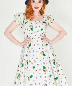 Voodoo Vixen Lola Fruit Print Flared Tea Dress