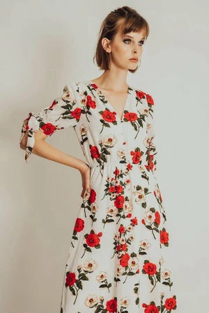 Voodoo Vixen Lorelei Floral Calf Length Dress 6 Voodoo Vixen Lorelei Floral Calf Length Dress - Image 4
