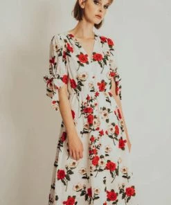 Voodoo Vixen Lorelei Floral Calf Length Dress