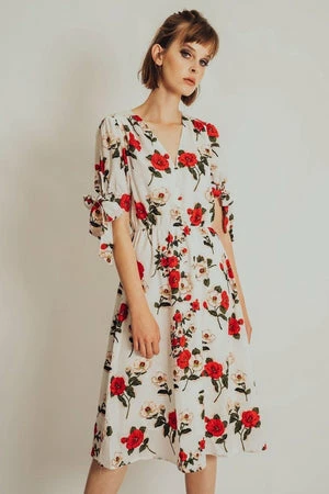 Voodoo Vixen Lorelei Floral Calf Length Dress 3 Voodoo Vixen Lorelei Floral Calf Length Dress
