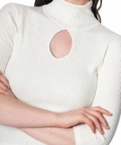 Banned Louise Ribbed Knit Polo -ROCKABILLY TOPS Shop louise ribbed knit polo banned 4 300x