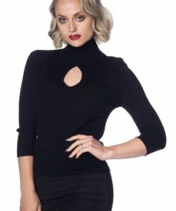 Banned Louise Ribbed Knit Polo -ROCKABILLY TOPS Shop louise ribbed knit polo banned 5 300x
