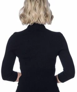 Banned Louise Ribbed Knit Polo -ROCKABILLY TOPS Shop louise ribbed knit polo banned 6 300x