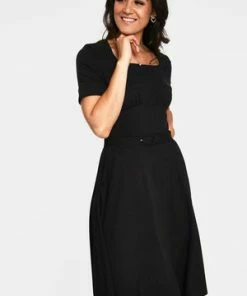 Voodoo Vixen Lucia Short Sleeve Midi Dress 21 Voodoo Vixen Lucia Short Sleeve Midi Dress -ROCKABILLY TOPS Shop lucia black short sleeve midi dress dra 9402 03.1037 300x