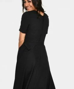 Voodoo Vixen Lucia Short Sleeve Midi Dress 18 Voodoo Vixen Lucia Short Sleeve Midi Dress -ROCKABILLY TOPS Shop lucia black short sleeve midi dress dra 9402 05.1037 300x