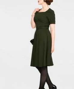 Voodoo Vixen Lucia Short Sleeve Midi Dress 15 Voodoo Vixen Lucia Short Sleeve Midi Dress -ROCKABILLY TOPS Shop lucia olive short sleeve midi dress dra 9403 03.1038 300x