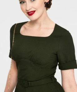 Voodoo Vixen Lucia Short Sleeve Midi Dress 16 Voodoo Vixen Lucia Short Sleeve Midi Dress -ROCKABILLY TOPS Shop lucia olive short sleeve midi dress dra 9403 04.1038 300x