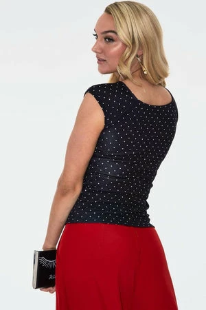Voodoo Vixen Maddie Black Polka Dot Keyhole Top 4 Voodoo Vixen Maddie Black Polka Dot Keyhole Top - Image 2