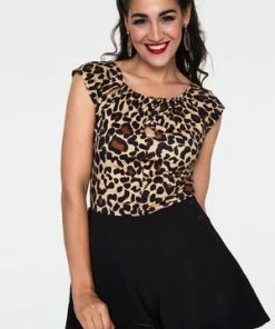 Voodoo Vixen Maddie Leopard Print Keyhole Top