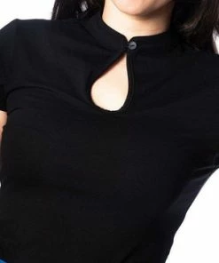 Banned Mandarin Collar Top -ROCKABILLY TOPS Shop mandarin collar top banned 3 300x