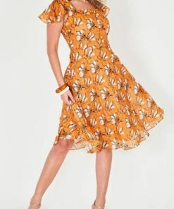 Voodoo Vixen Margot Floral Square Neck Dress -ROCKABILLY TOPS Shop margot floral square neck dress voodoo vixen 3 300x