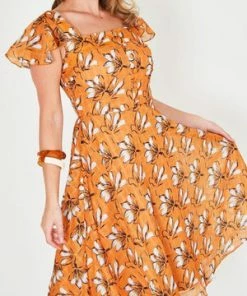 Voodoo Vixen Margot Floral Square Neck Dress