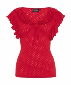 Voodoo Vixen Maria Vintage Red Top -ROCKABILLY TOPS Shop maria vintage red top voodoo vixen 3 300x