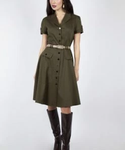 Voodoo Vixen Martha Button Down 40s Flare Dress 7 Voodoo Vixen Martha Button Down 40s Flare Dress -ROCKABILLY TOPS Shop martha button down 40s flare dress voodoo vixen 3 300x