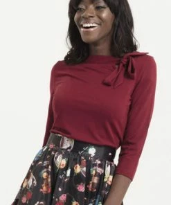 Voodoo Vixen Melanie Tie Neck Top 16 Voodoo Vixen Melanie Tie Neck Top -ROCKABILLY TOPS Shop melanie tie neck top voodoo vixen 3 300x