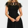 Voodoo Vixen Melody Lace Occasion Dress 2 Voodoo Vixen Melody Lace Occasion Dress -ROCKABILLY TOPS Shop melody black lace occasion dress dra 9404 01.1039 300x