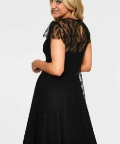 Voodoo Vixen Melody Lace Occasion Dress -ROCKABILLY TOPS Shop melody black lace occasion dress dra 9404 05.1039 300x