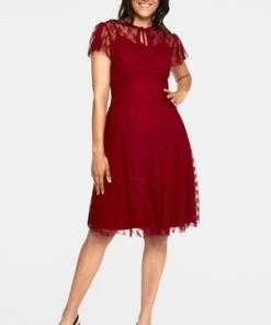 Voodoo Vixen Melody Lace Occasion Dress -ROCKABILLY TOPS Shop melody burgandy lace occasion dress dra 9405 01.1041 0dc8bfbf 1087 41b9 aabc 66c562d88336 300x