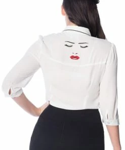 Banned Model Face Plus Size Shirt -ROCKABILLY TOPS Shop model face plus size shirt banned 6 300x