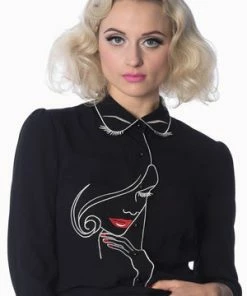 Banned Model Face Shirt -ROCKABILLY TOPS Shop model face shirt banned 3 300x