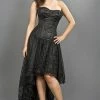 Burleska Mollflanders Corset Dress In Satin And Black Lace Overlay