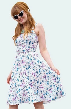 Voodoo Vixen Nautical Print Button Front Dress 3 Voodoo Vixen Nautical Print Button Front Dress